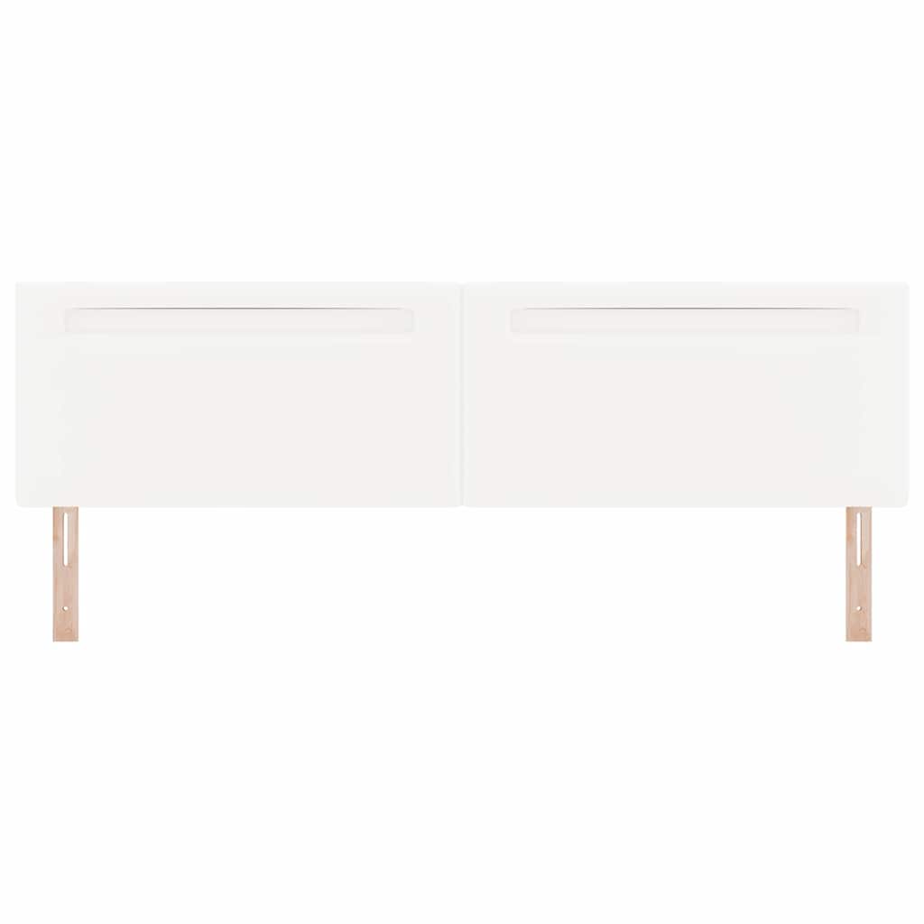 Hovedgærde med LED -strimmellys Vægmonteret Hvid 200 cm PVC