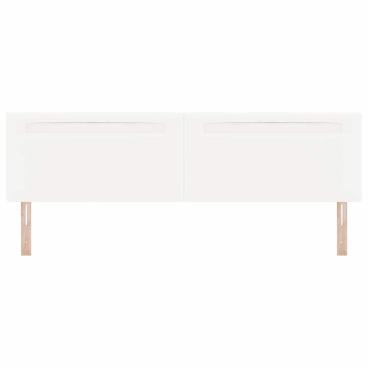 Hovedgærde med LED -strimmellys Vægmonteret Hvid 200 cm PVC