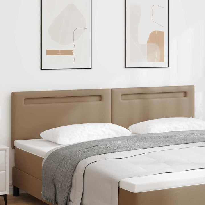 Hovedgærde med LED -strimmellys Cappuccino 200 cm PVC