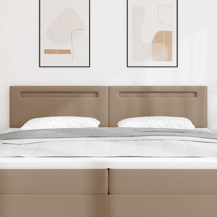 Hovedgærde med LED -strimmellys Cappuccino 200 cm PVC