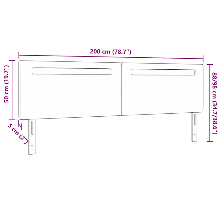 Hovedgærde med LED -strimmellys Cappuccino 200 cm PVC