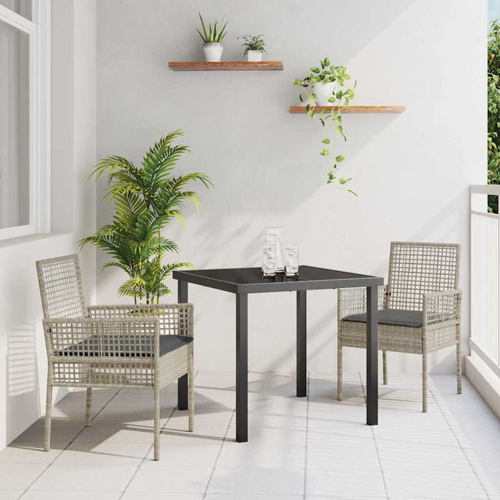 Have Stol 2 pcs Lysegrå 53 x 60 x 85 cm polyrattan