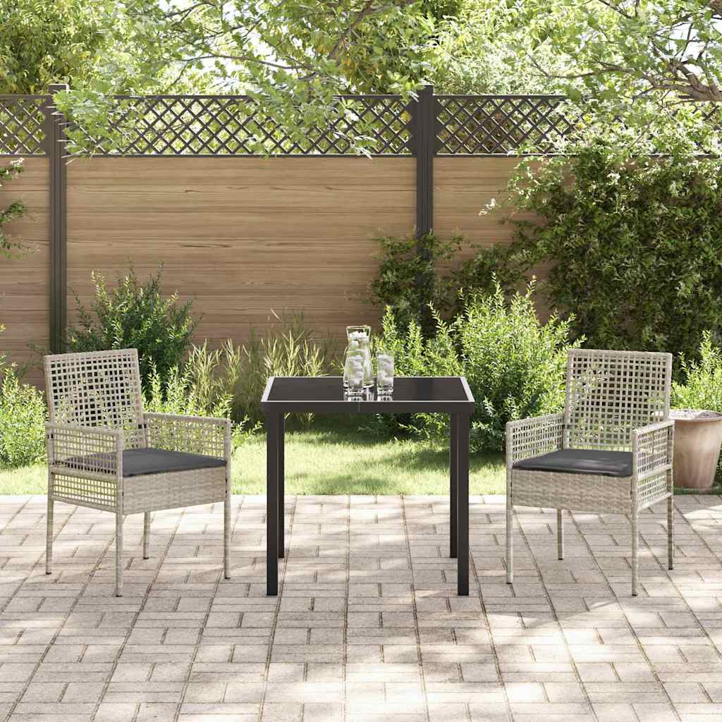 Have Stol 2 pcs Lysegrå 53 x 60 x 85 cm polyrattan