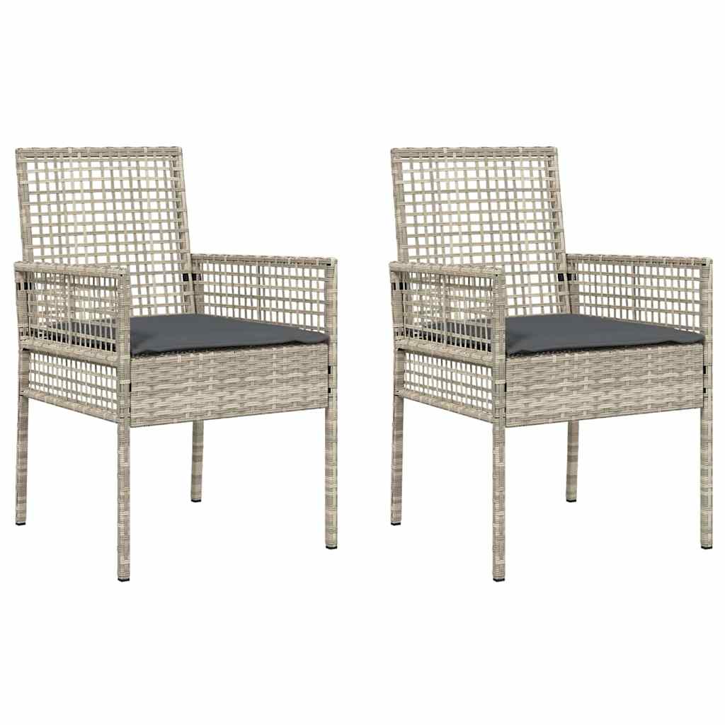 Have Stol 2 pcs Lysegrå 53 x 60 x 85 cm polyrattan