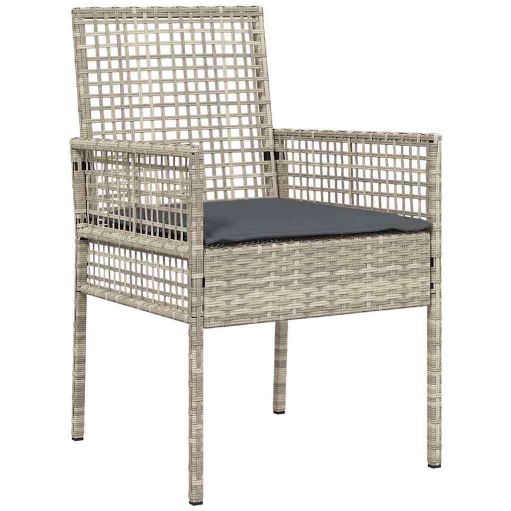 Have Stol 2 pcs Lysegrå 53 x 60 x 85 cm polyrattan