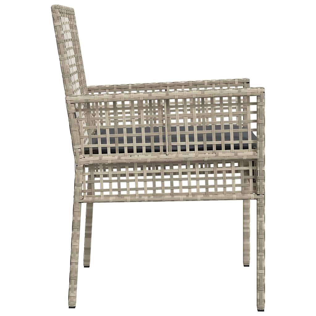 Have Stol 2 pcs Lysegrå 53 x 60 x 85 cm polyrattan