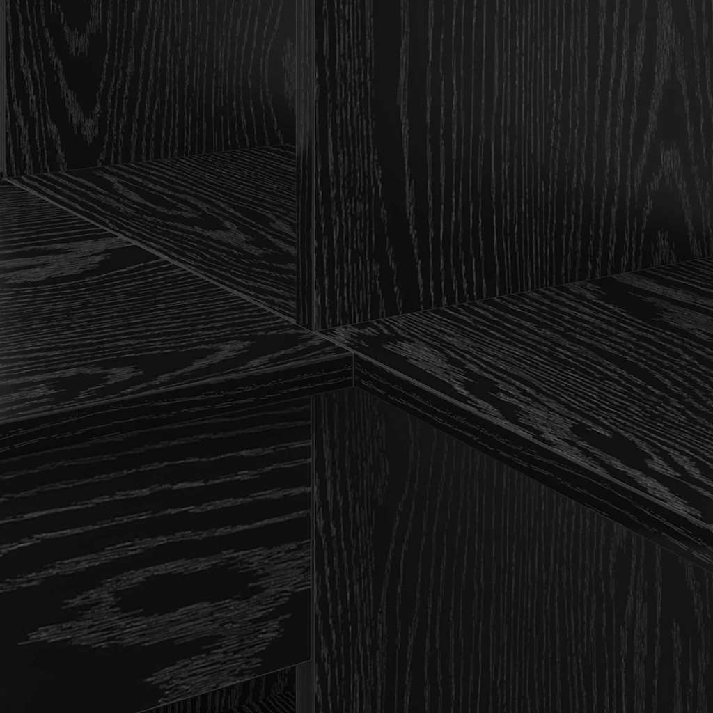 Hjørneskrivebord med hylde Sort eg 101,5 x 149,5 x 149,5 cm