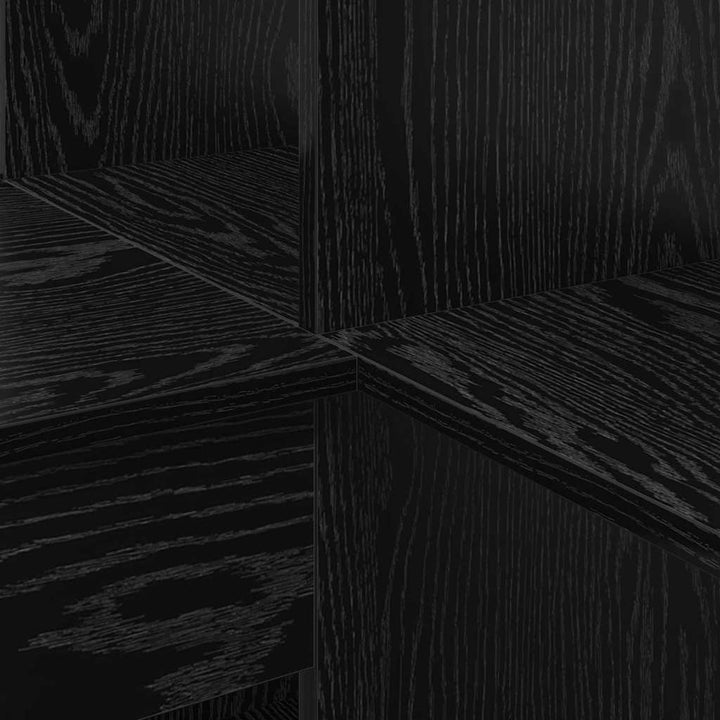 Hjørneskrivebord med hylde Sort eg 101,5 x 149,5 x 149,5 cm