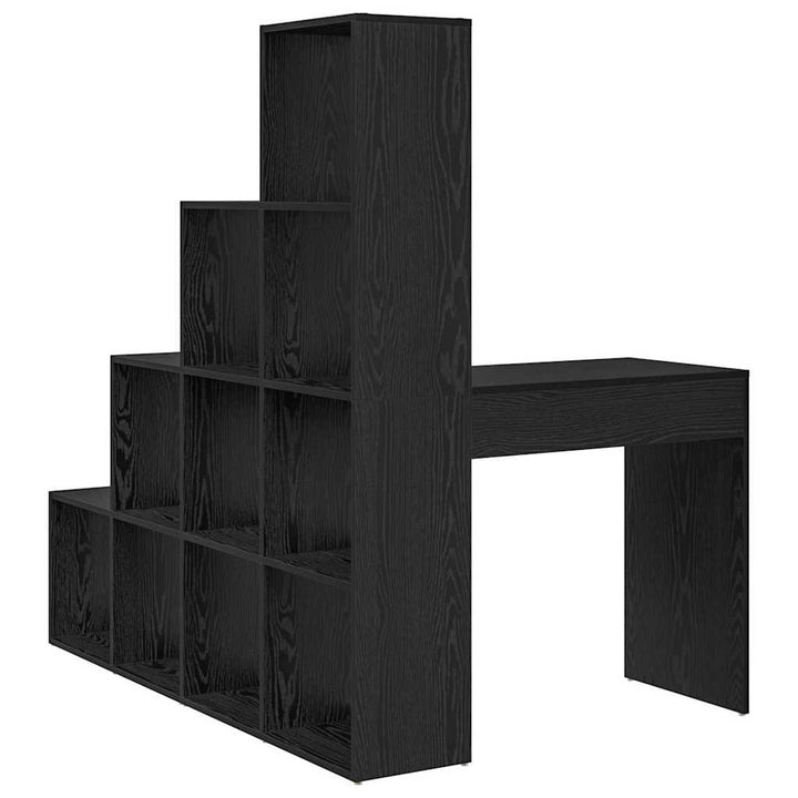 Hjørneskrivebord med hylde Sort eg 101,5 x 149,5 x 149,5 cm