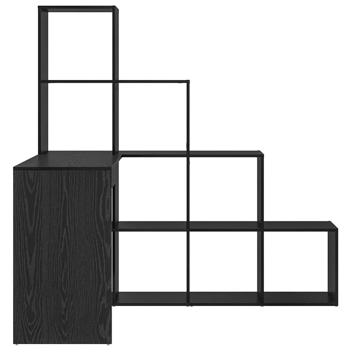 Hjørneskrivebord med hylde Sort eg 101,5 x 149,5 x 149,5 cm