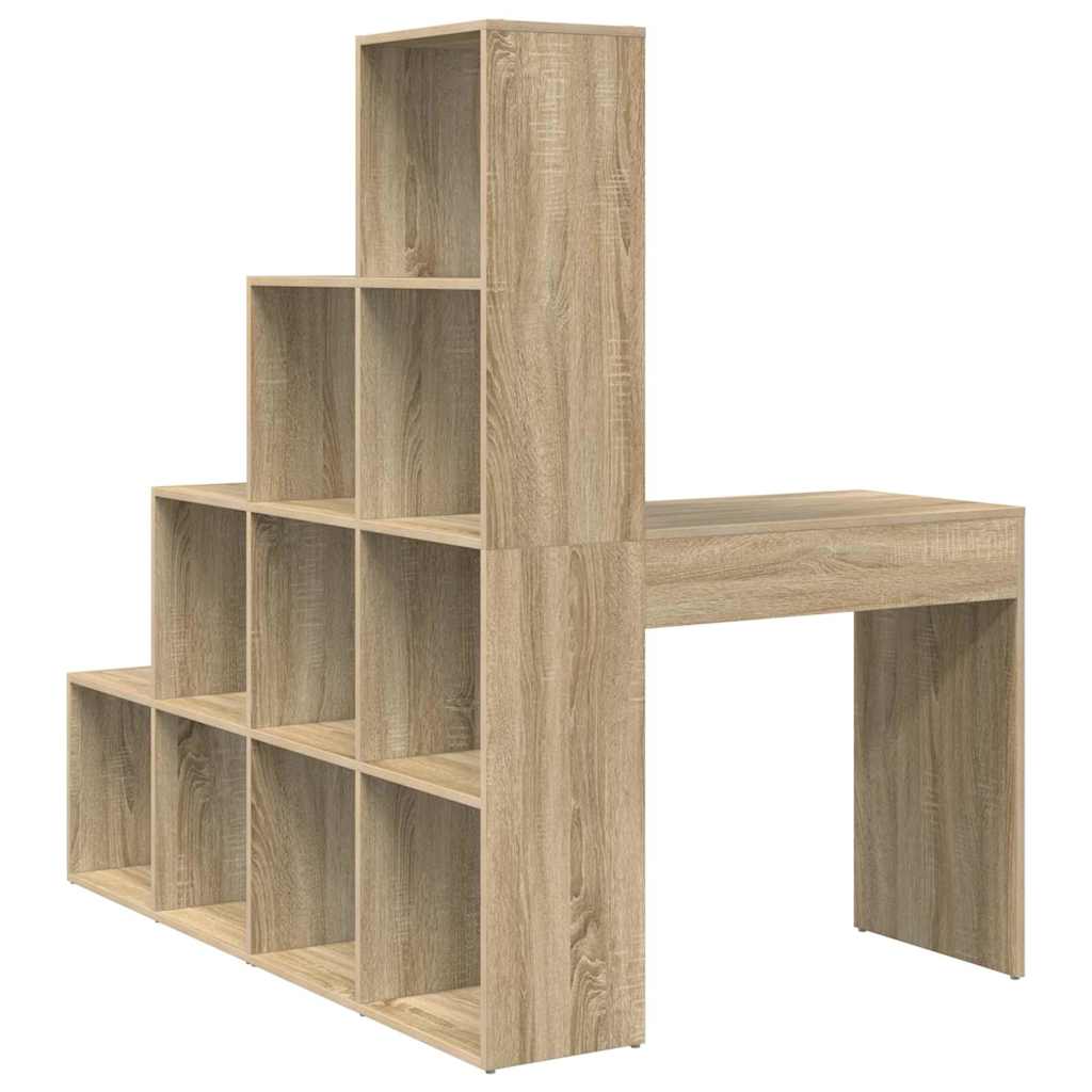 Hjørneskrivebord med hylde Sonoma-eg 101,5 x 149,5 x 149,5 cm