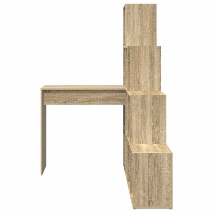 Hjørneskrivebord med hylde Sonoma-eg 101,5 x 149,5 x 149,5 cm