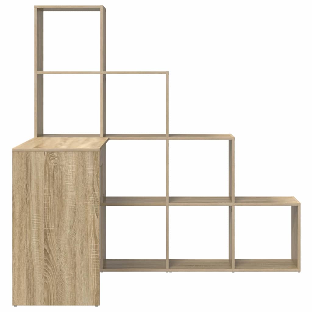 Hjørneskrivebord med hylde Sonoma-eg 101,5 x 149,5 x 149,5 cm