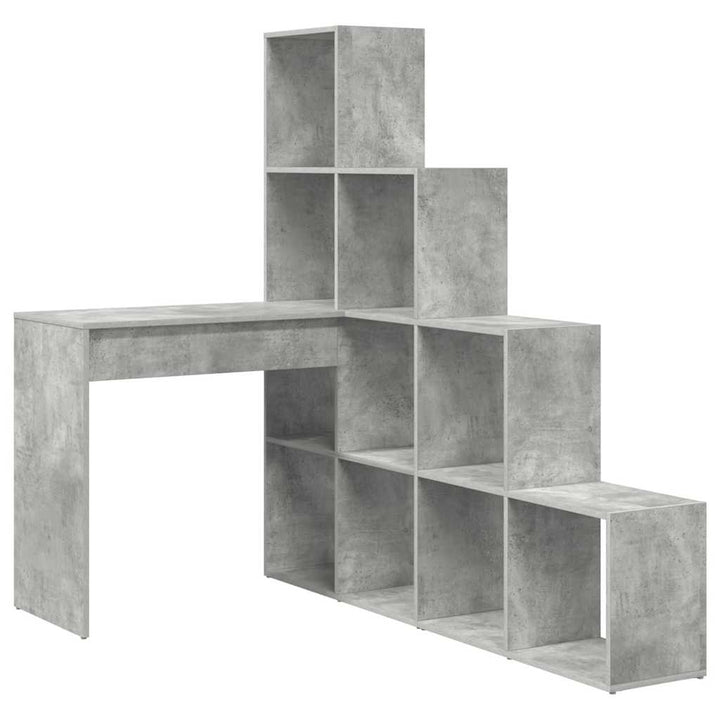 Hjørneskrivebord med hylde Betongrå 101,5 x 149,5 x 149,5 cm