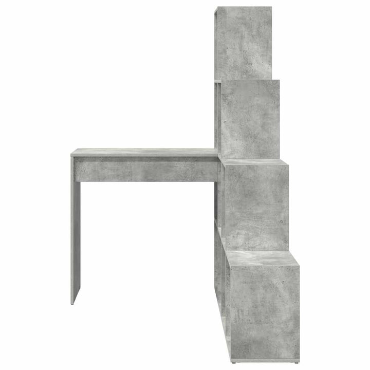 Hjørneskrivebord med hylde Betongrå 101,5 x 149,5 x 149,5 cm