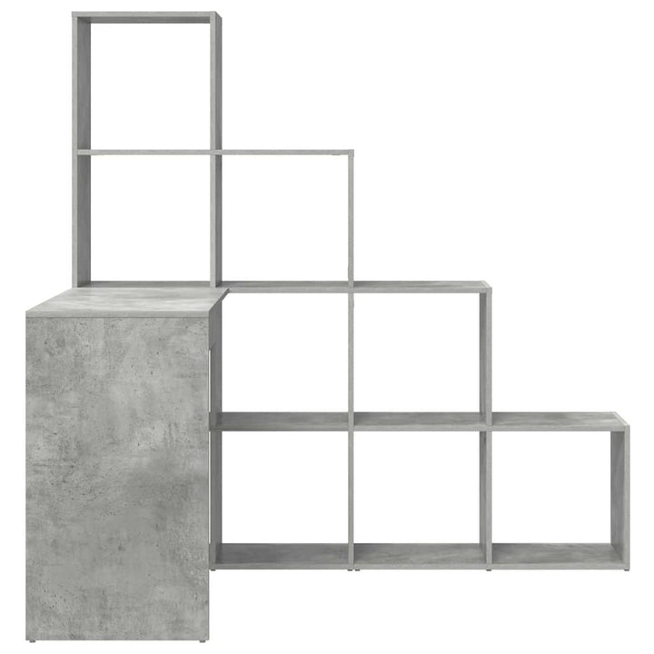 Hjørneskrivebord med hylde Betongrå 101,5 x 149,5 x 149,5 cm