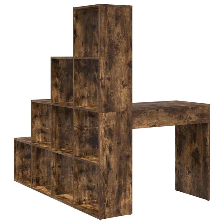 Hjørneskrivebord med hylde Røget eg 101,5 x 149,5 x 149,5 cm