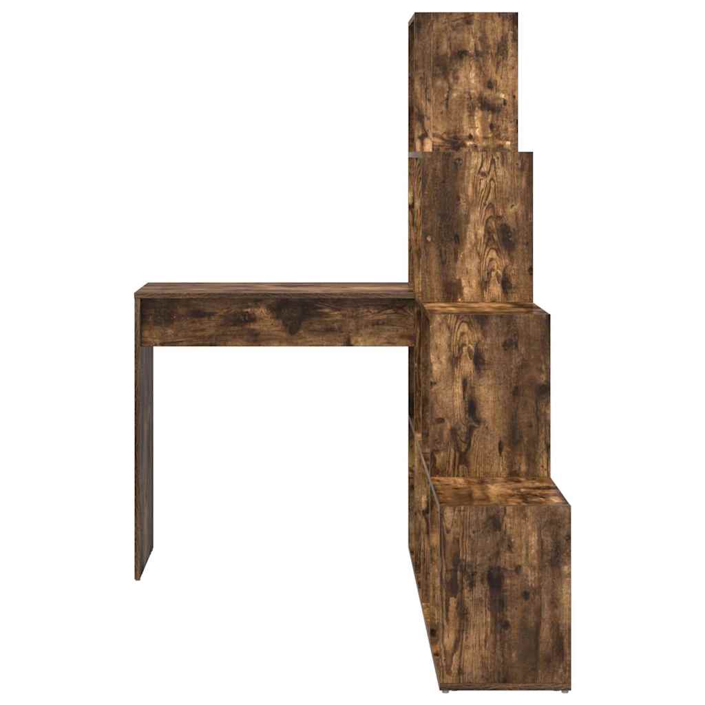 Hjørneskrivebord med hylde Røget eg 101,5 x 149,5 x 149,5 cm