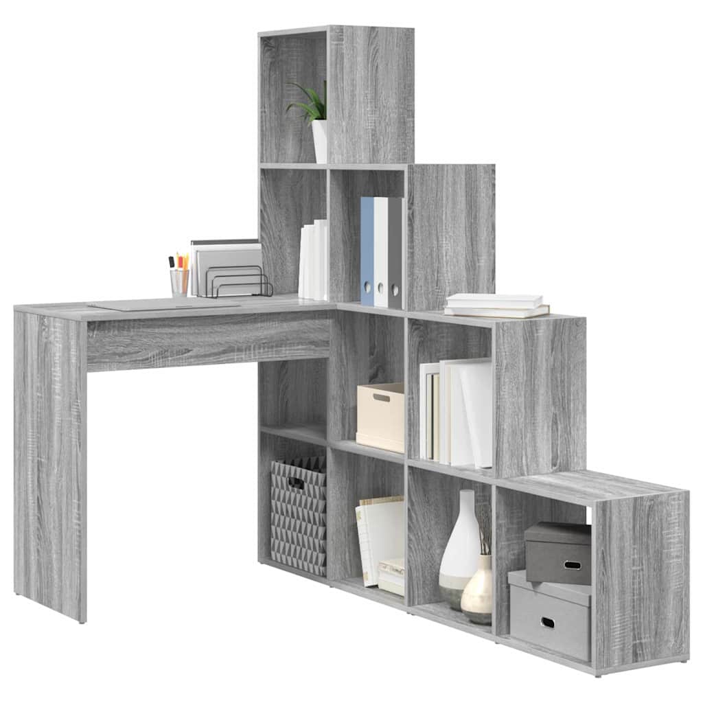 Hjørneskrivebord Grå sonoma-eg 101,5 x 149,5 x 149,5 cm