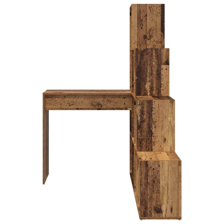 Hjørneskrivebord med hylde Gammelt træ 101,5 x 149,5 x 149,5 cm