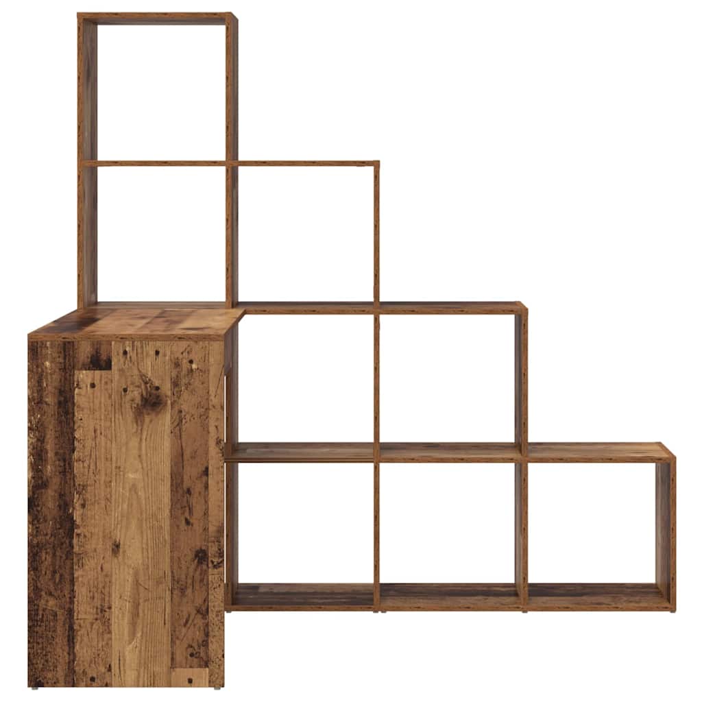 Hjørneskrivebord med hylde Gammelt træ 101,5 x 149,5 x 149,5 cm