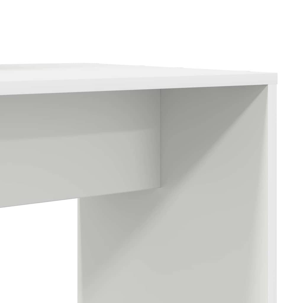 Bord med hylde Hvid 138.5 x 55 x 143 cm Konstrueret træ