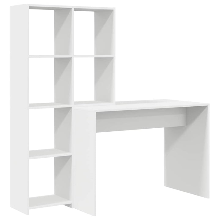 Bord med hylde Hvid 138.5 x 55 x 143 cm Konstrueret træ