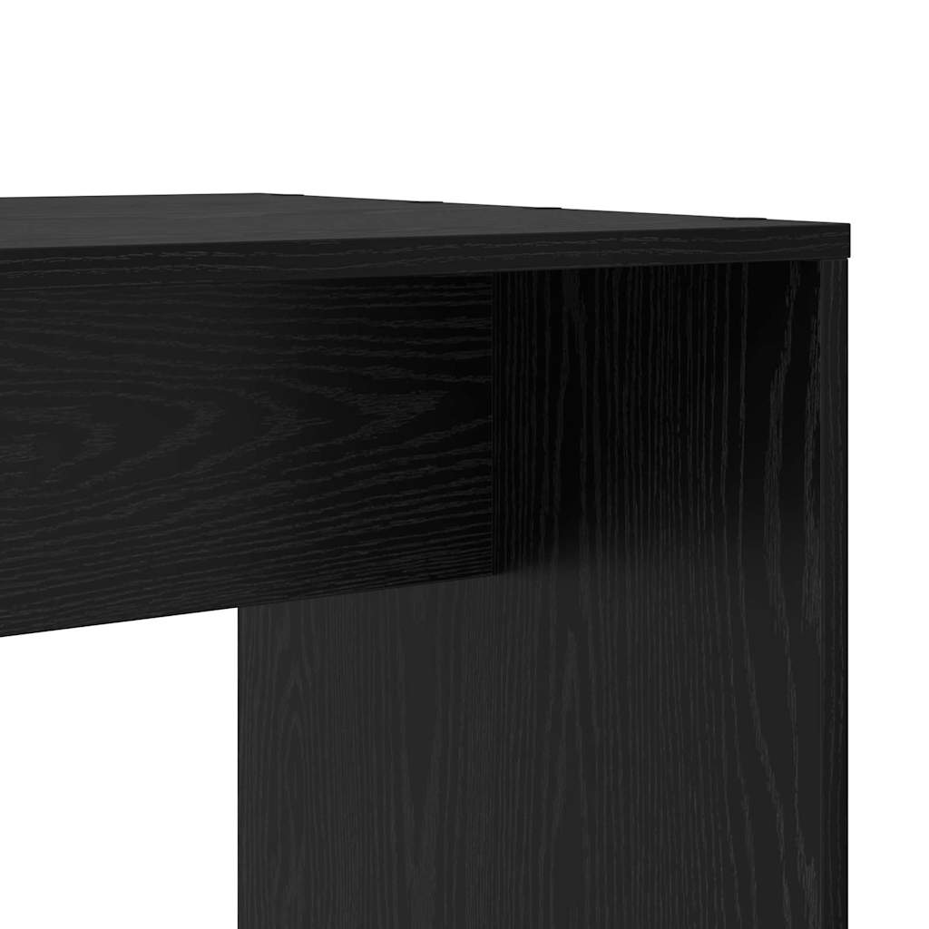 Bord med hylde Sort eg 138.5 x 55 x 143 cm Konstrueret træ