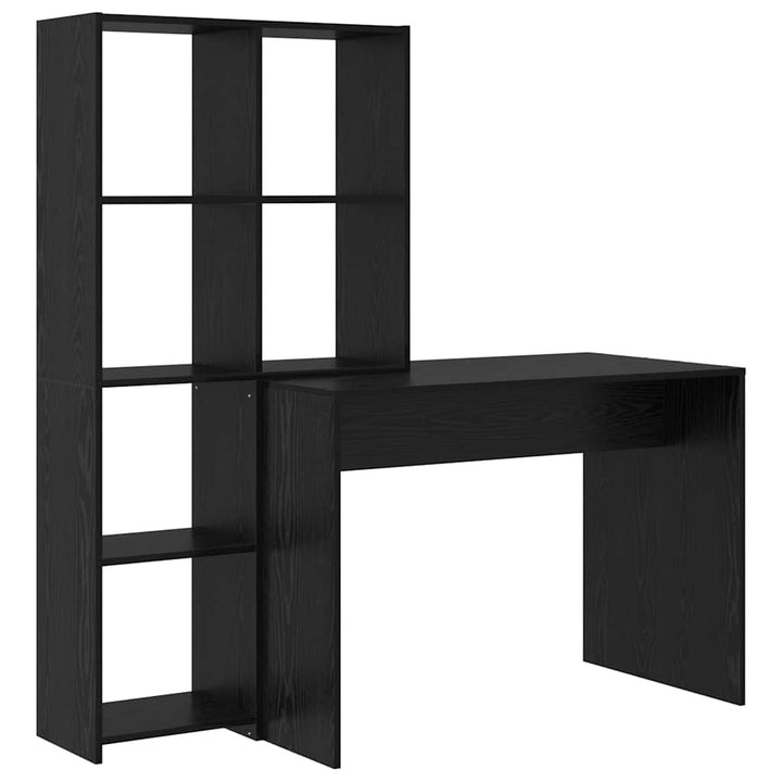 Bord med hylde Sort eg 138.5 x 55 x 143 cm Konstrueret træ