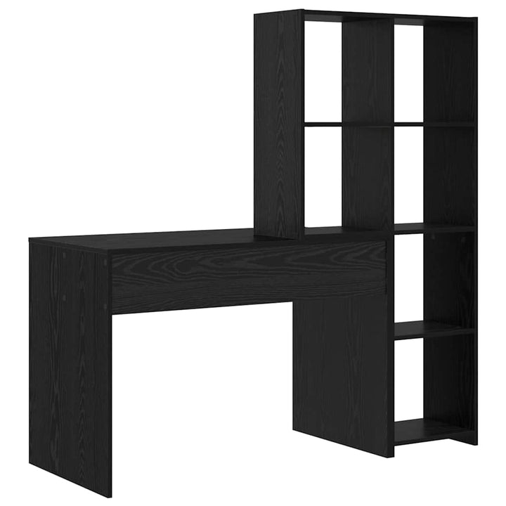 Bord med hylde Sort eg 138.5 x 55 x 143 cm Konstrueret træ