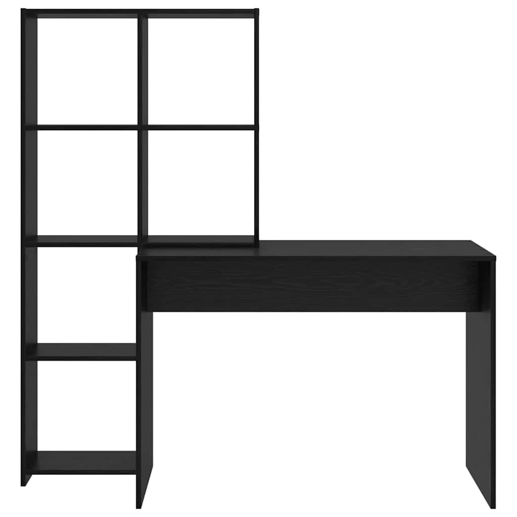 Bord med hylde Sort eg 138.5 x 55 x 143 cm Konstrueret træ