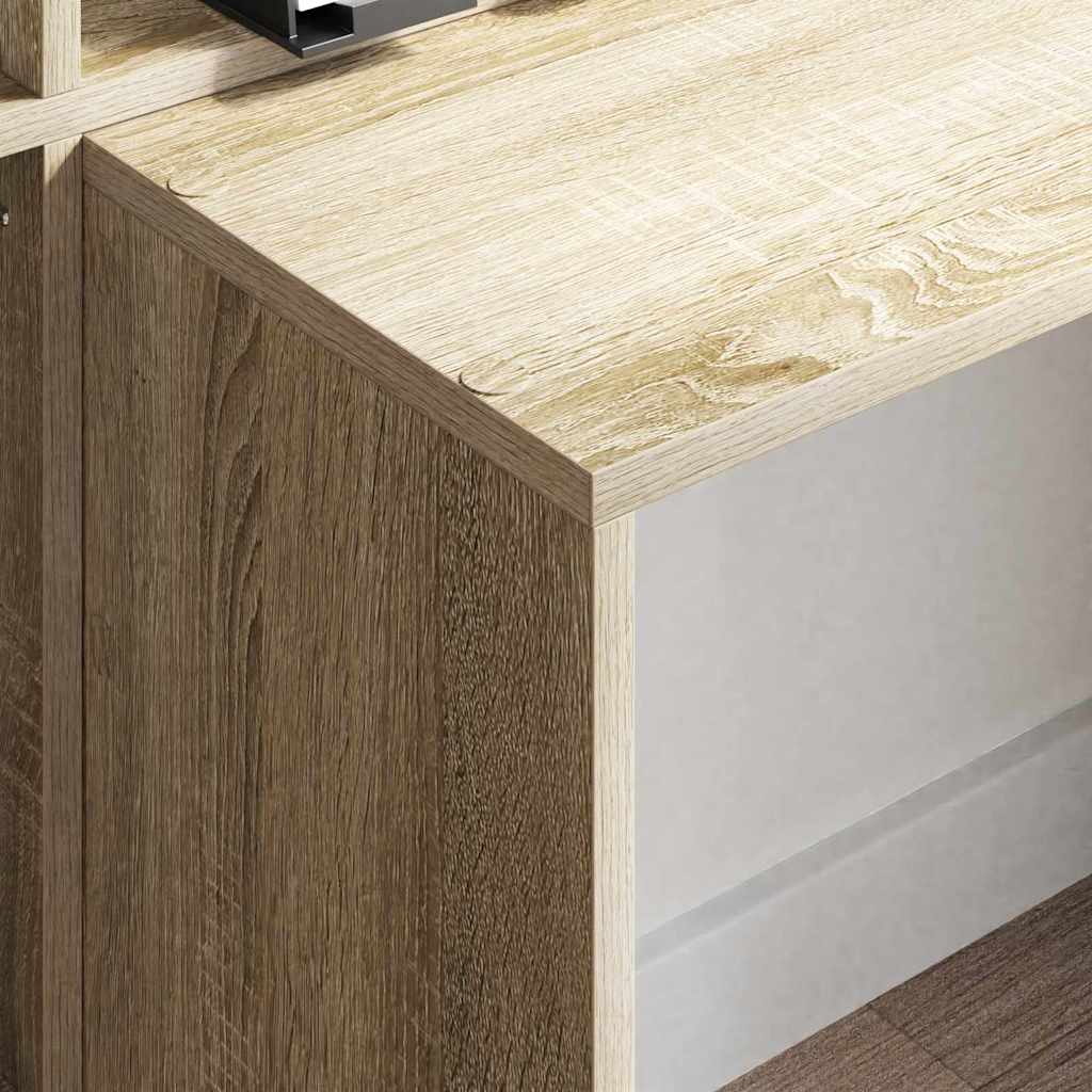 Bord med hylde Sonoma-eg 138.5 x 55 x 143 cm Konstrueret træ
