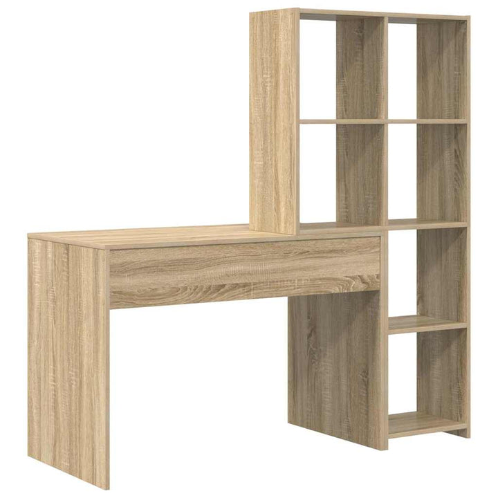 Bord med hylde Sonoma-eg 138.5 x 55 x 143 cm Konstrueret træ