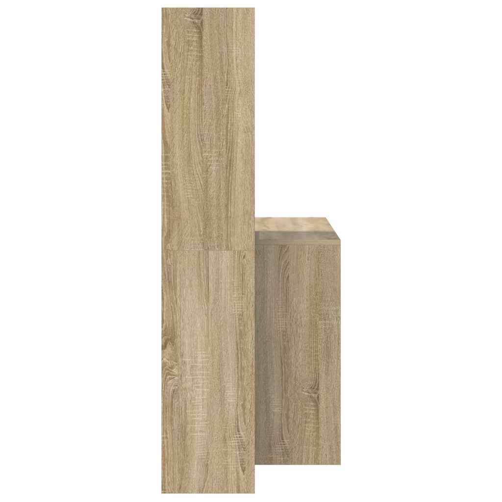Bord med hylde Sonoma-eg 138.5 x 55 x 143 cm Konstrueret træ