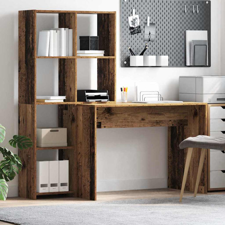 Bord med hylde Gammelt træ 138.5 x 55 x 143 cm Konstrueret træ