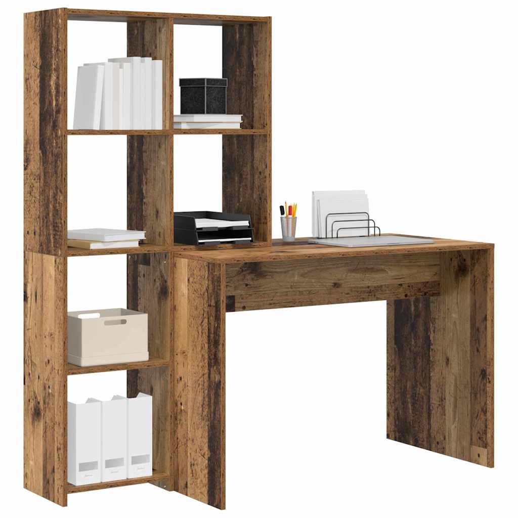 Bord med hylde Gammelt træ 138.5 x 55 x 143 cm Konstrueret træ