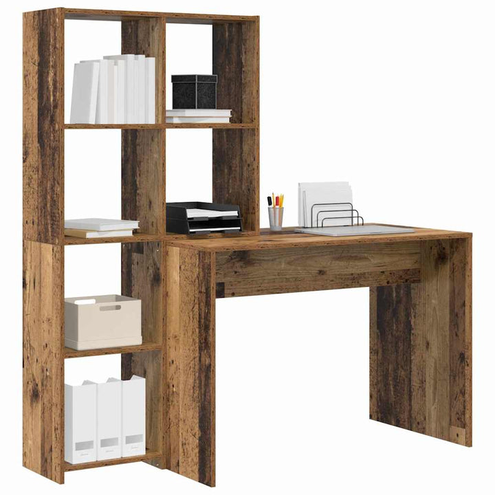 Bord med hylde Gammelt træ 138.5 x 55 x 143 cm Konstrueret træ