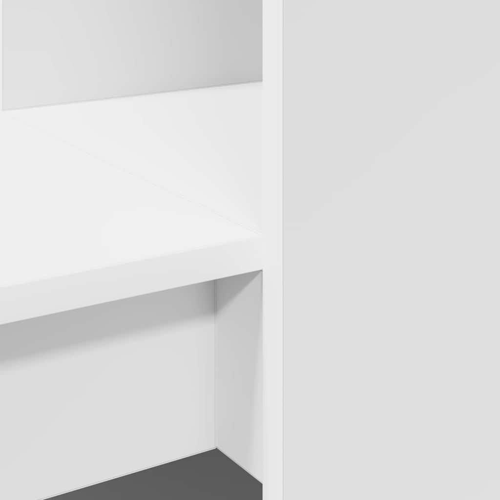 Bord med hylde Hvid 122 x 67 x 145 cm Konstrueret træ