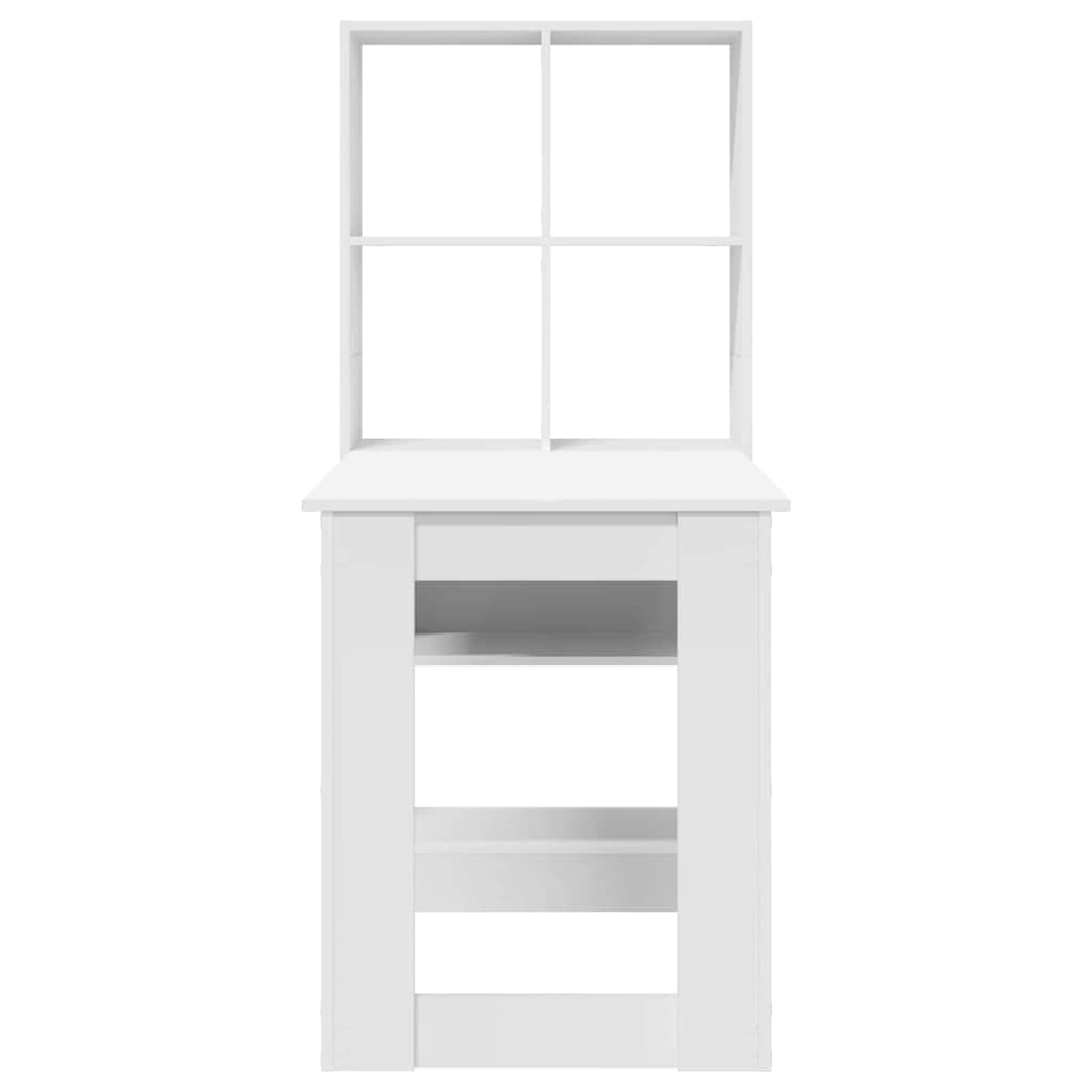 Bord med hylde Hvid 122 x 67 x 145 cm Konstrueret træ