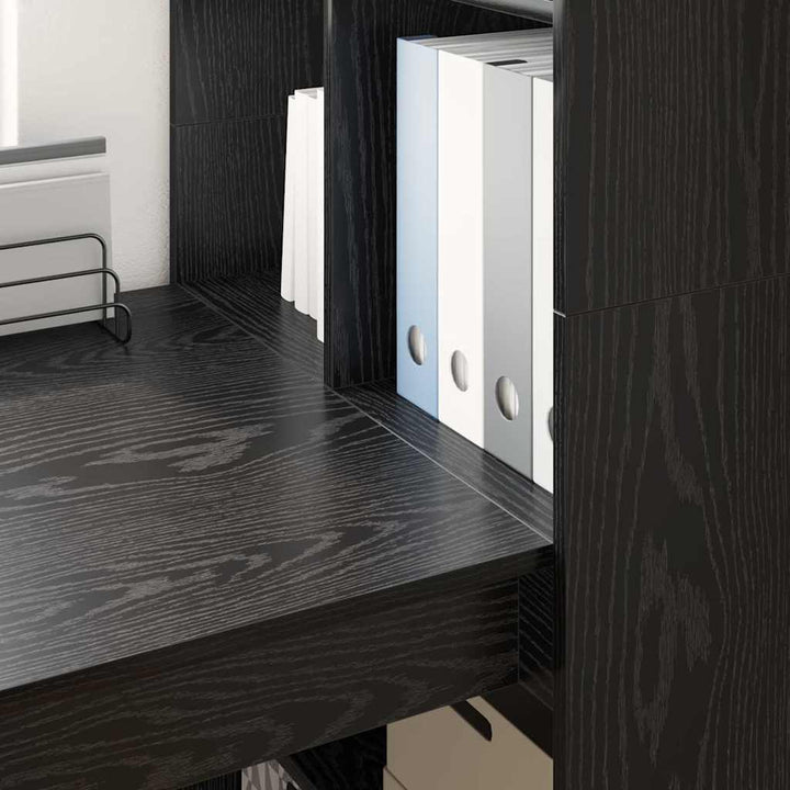 Bord med hylde Sort eg 122 x 67 x 145 cm Konstrueret træ