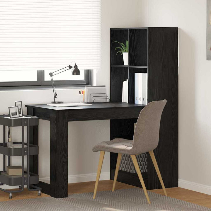 Bord med hylde Sort eg 122 x 67 x 145 cm Konstrueret træ