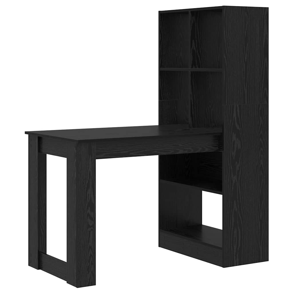 Bord med hylde Sort eg 122 x 67 x 145 cm Konstrueret træ