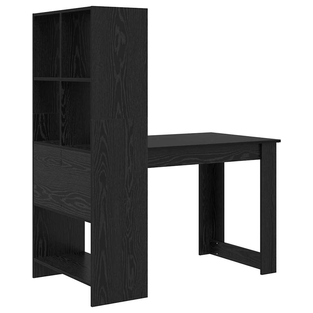 Bord med hylde Sort eg 122 x 67 x 145 cm Konstrueret træ