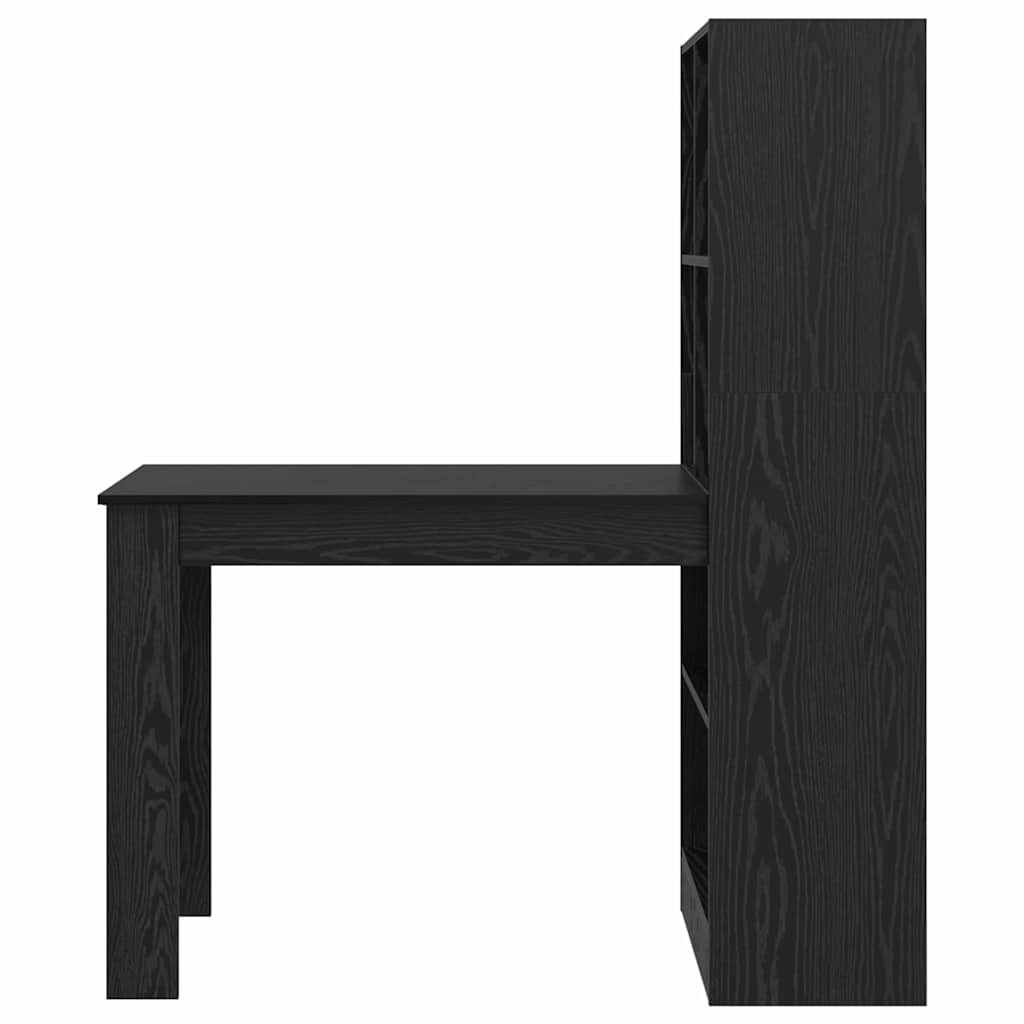 Bord med hylde Sort eg 122 x 67 x 145 cm Konstrueret træ