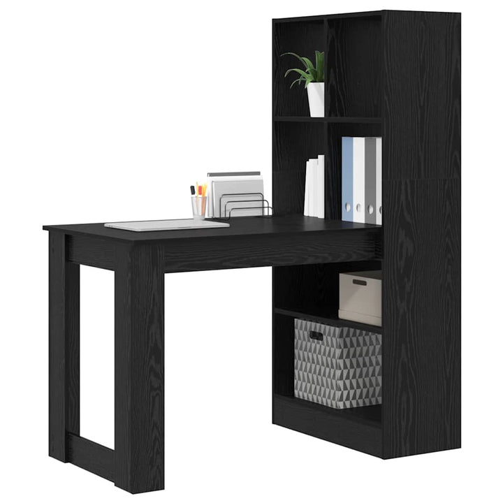 Bord med hylde Sort eg 122 x 67 x 145 cm Konstrueret træ