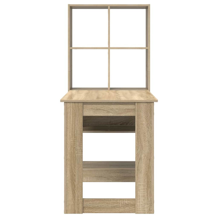 Bord med hylde Sonoma-eg 122 x 67 x 145 cm Konstrueret træ