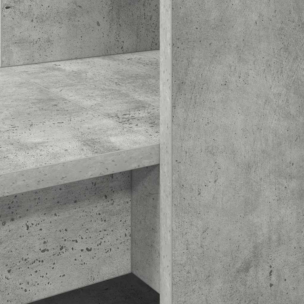 Bord med hylde Beton Grå 122 x 67 x 145 cm Konstrueret træ