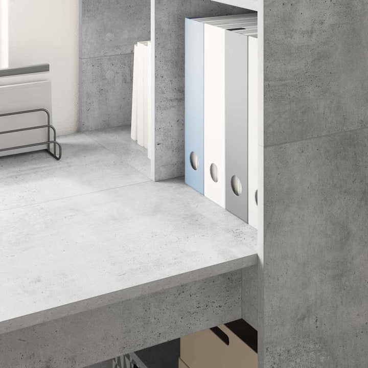 Bord med hylde Beton Grå 122 x 67 x 145 cm Konstrueret træ