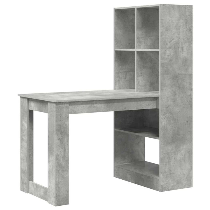 Bord med hylde Beton Grå 122 x 67 x 145 cm Konstrueret træ