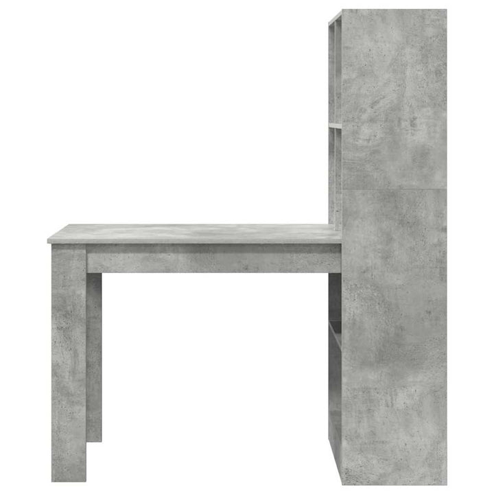 Bord med hylde Beton Grå 122 x 67 x 145 cm Konstrueret træ